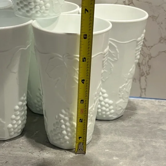 Indiana Glass Colony Harvest Milk Glass Tumbler white set of 6 vintage - Picture 3 of 11